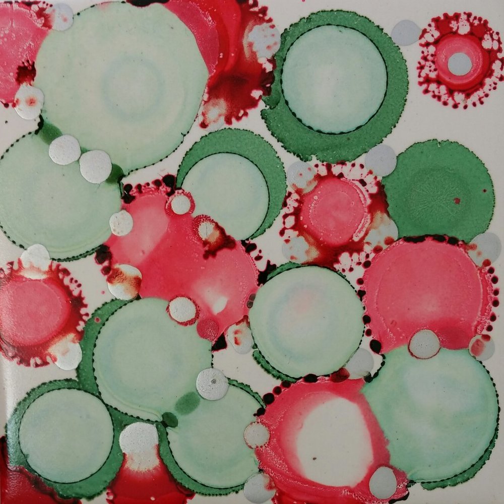 NWT 4 Coasters & Trivet Set 5 Handmade Jewels of the Style OOAK (Christmas SB)